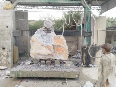 Marble resizing services using resize machine at Shayan Marble, Peshawar, Pakistan